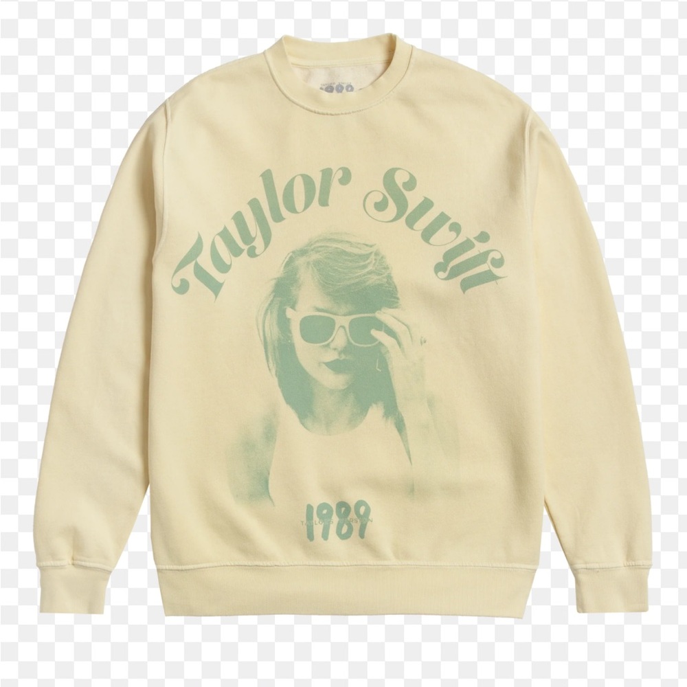 Taylor Swift womans 1989 Taylors Version yellow pullover Sweatshirt size L